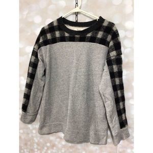 MADEWELL Buffalo Plaid Gray Black Sweater Size Small 🦬🦬 Wool Blend